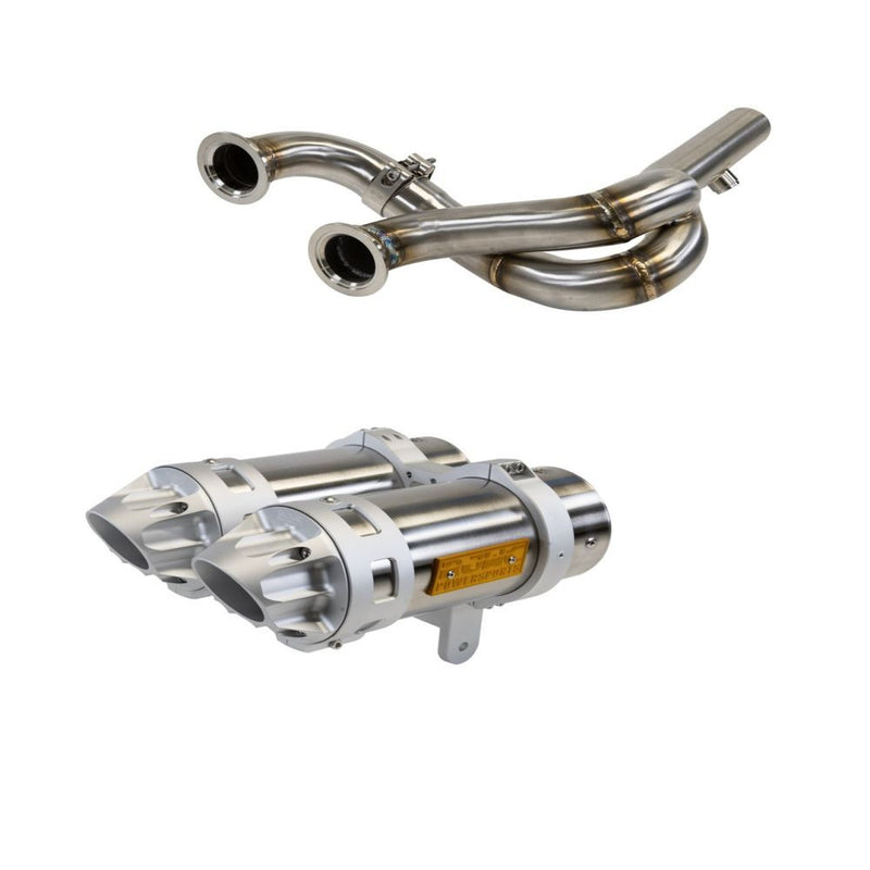 Load image into Gallery viewer, RJWC 1199 Mud Edition Dual Centered Slip On Exhaust For Can Am Renegade 570/850/1000 G2 XMR 2016-23
