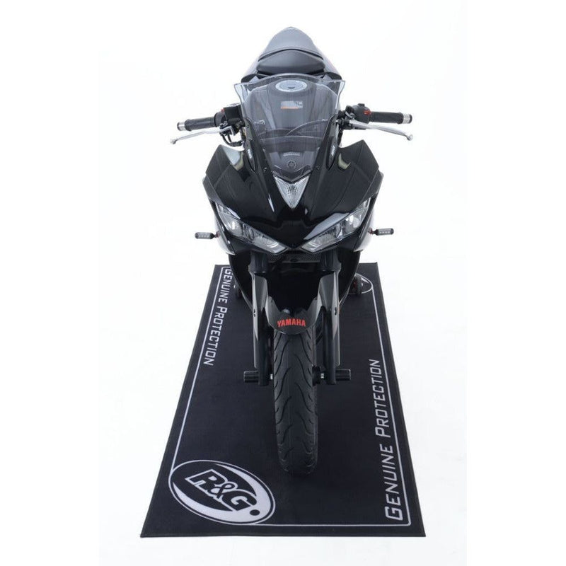 Load image into Gallery viewer, R&amp;G Racing Black Motorcycle Garage Mat 2m x 0.75m For 2004-2010 Aprilia RSV1000R
