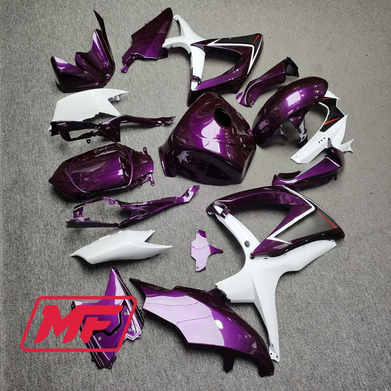Load image into Gallery viewer, Monster Fairings Full Kit Suzuki GSXR600-750 08-10 Purple And White + Windshield + Gas Tank Cover
