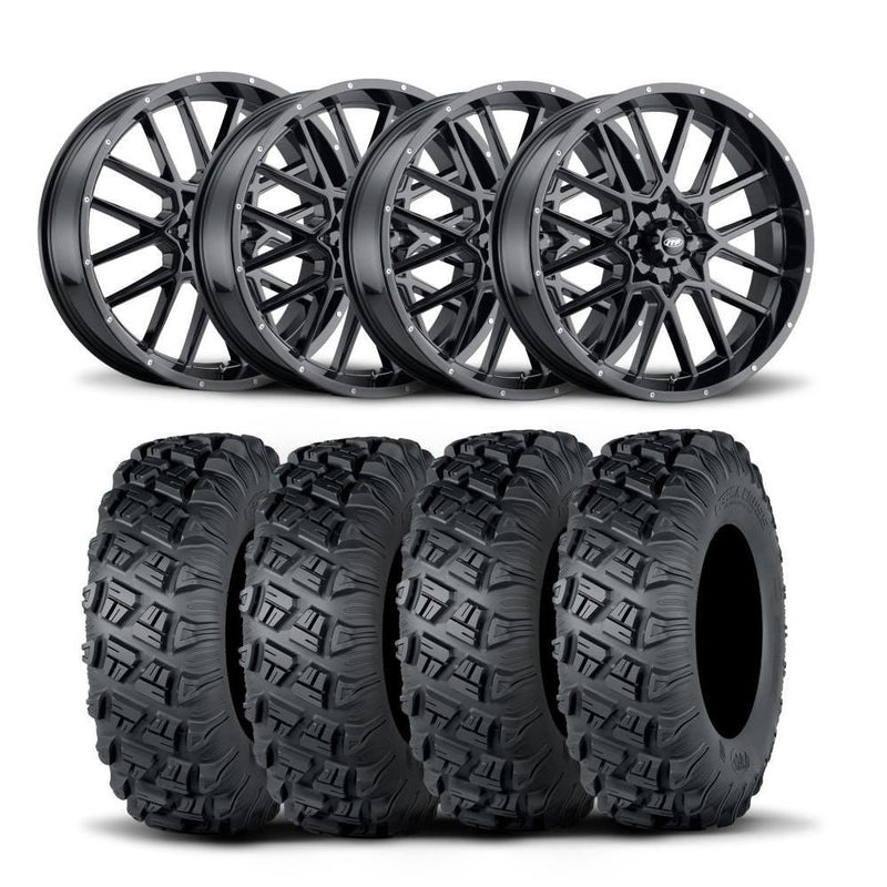 Load image into Gallery viewer, ITP Hurricane 18" Matte Black Wheels And Versa Cross XTR Tires [28x10-18]
