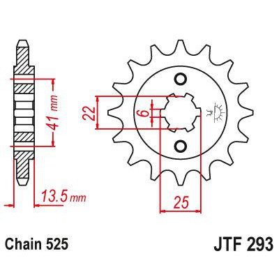 Load image into Gallery viewer, JT Sprockets Front Steel Countershaft Sprocket 16 Tooth 16T 525 Chain JTF293.16
