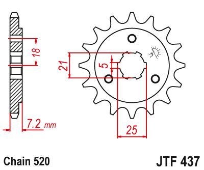 JT Sprockets Front Steel Countershaft Sprocket 15 Tooth 15T 520 Chain JTF437.15