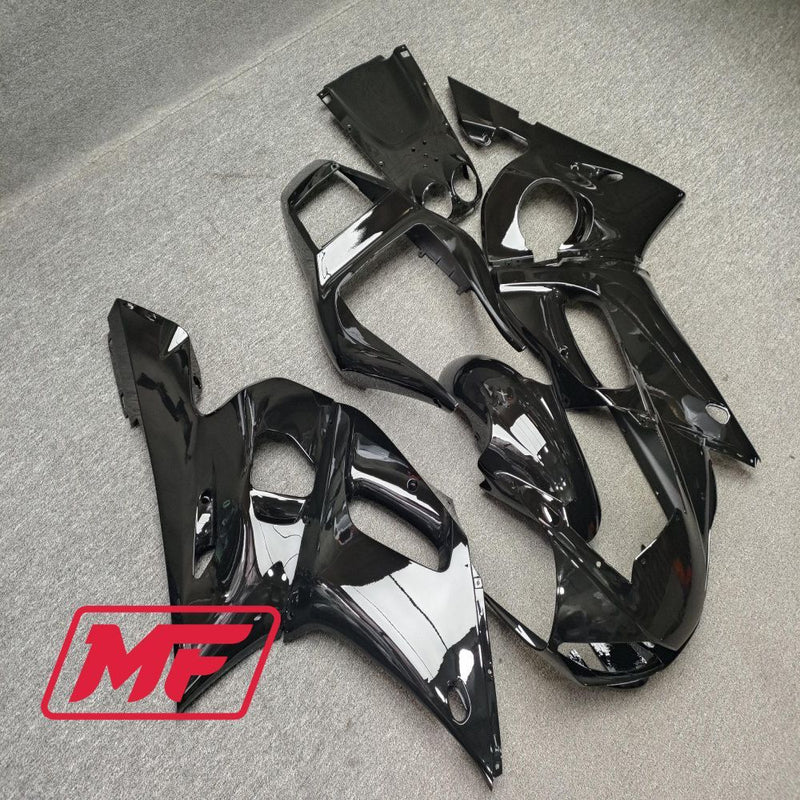 Load image into Gallery viewer, Monster Fairings Full Kit Yamaha YZF R6 98-02 Gloss Black + Windshield + Gas Tank Cover
