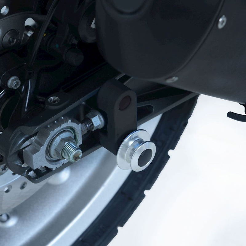 Load image into Gallery viewer, R&amp;G Racing Silver Cotton Reels Offset For 2021-2023 Husqvarna 125 Svartpilen
