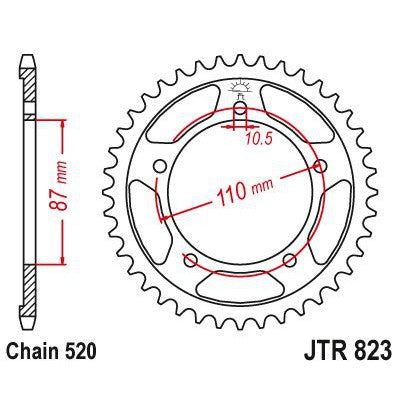 JT Sprockets Rear Steel Sprocket 39 Tooth 39T 520 Chain JTR823.39