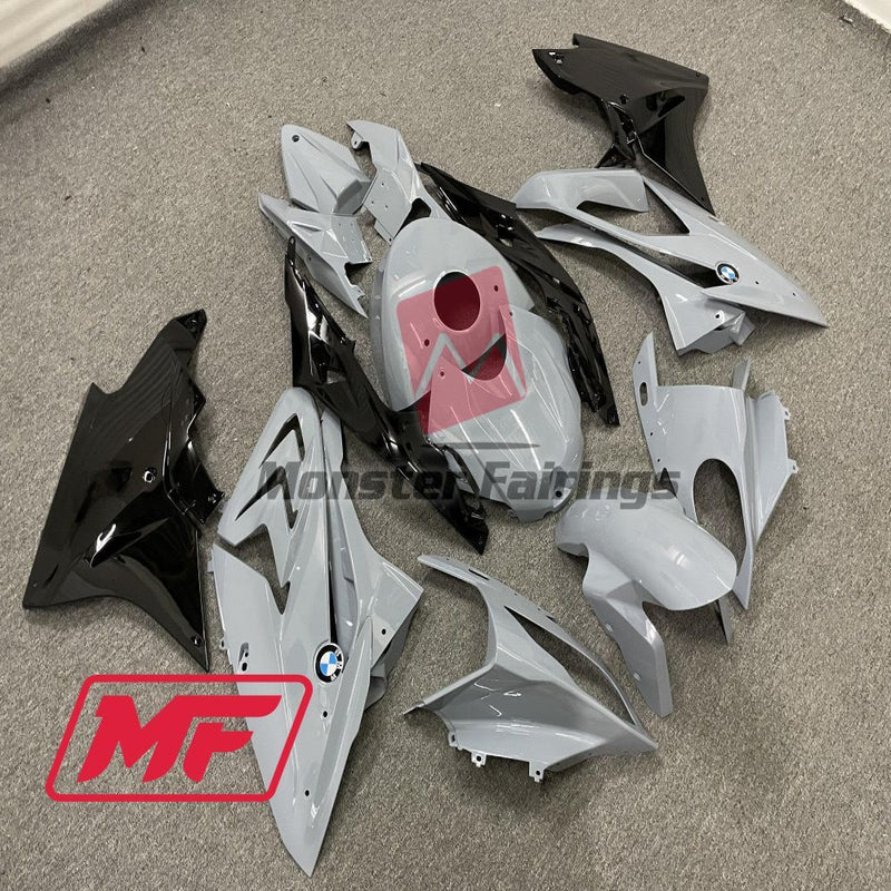 Load image into Gallery viewer, Monster Fairings Full Kit BMW S1000RR 17-18 Cement Grey and Black + Windshield + Gas Tank Cover
