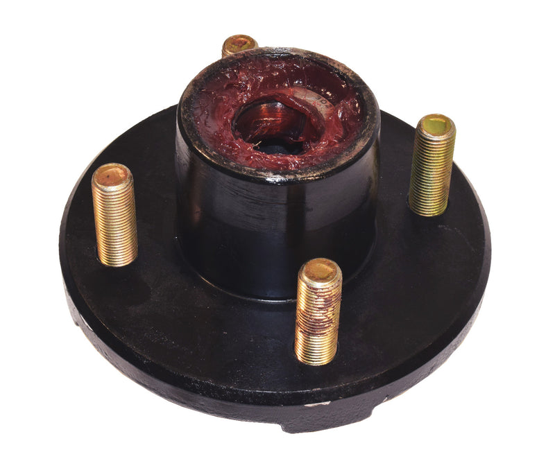 Load image into Gallery viewer, Pre-Grease-Packed Trailer Hub Assembly - 4 On 4" Bolt Circle, 1,250lb Capacity For 1"  Straight Spindles
