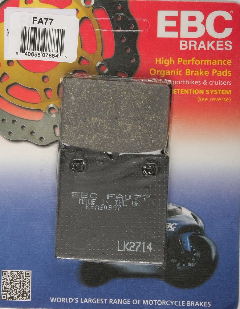 Load image into Gallery viewer, EBC 1 Pair Premium SFA Organic OE Replacement Brake Pads MPN FA77
