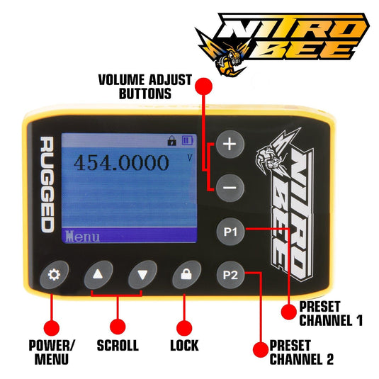 Rugged Radios Nitro Bee Xtreme UHF Race Receiver NITRO-BEE-X