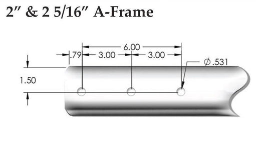 Demco EZ-Latch Bolt-on 50 Degree A-Frame Coupler - Silver Powder Coat - 10,000 GVWR - 2" Ball