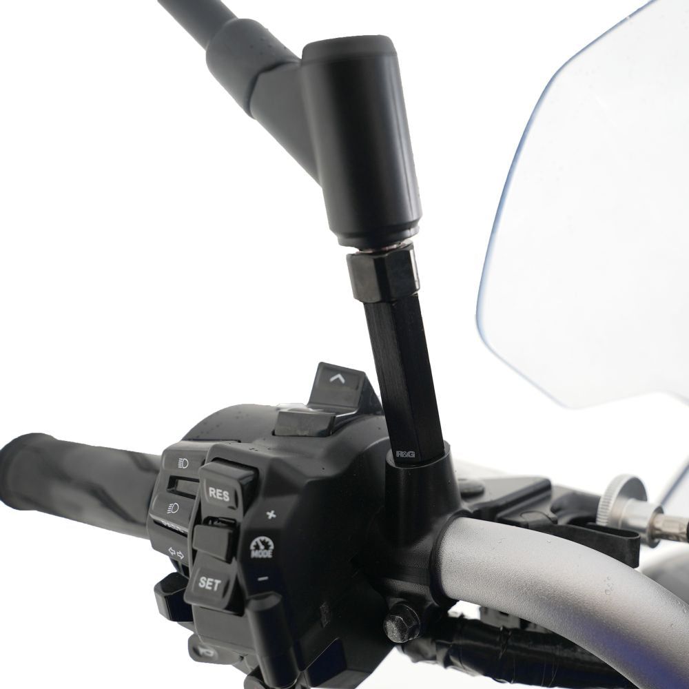R&G Racing Black Mirror Risers For 2022-2024 Aprilia Tuareg 660