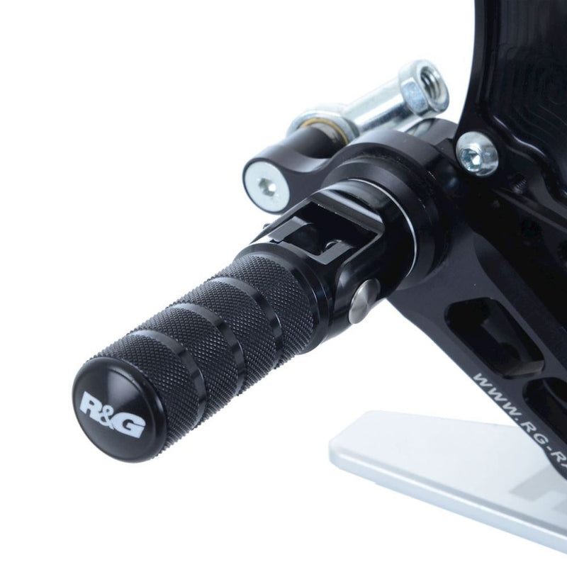 Load image into Gallery viewer, R&amp;G Racing Black Adjustable Rearsets Folding Foot Peg Set FF0001BK
