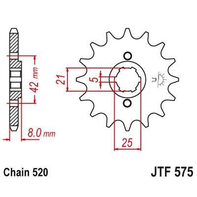 Load image into Gallery viewer, JT Sprockets Front Steel Countershaft Sprocket 15 Tooth 15T 520 Chain JTF575.15
