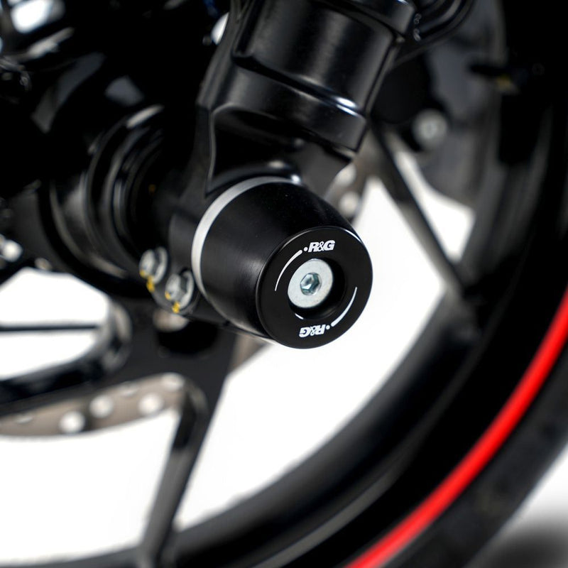 Load image into Gallery viewer, R&amp;G Racing Black Fork Protectors For 2024-2025 Aprilia RS457 FP0292BK
