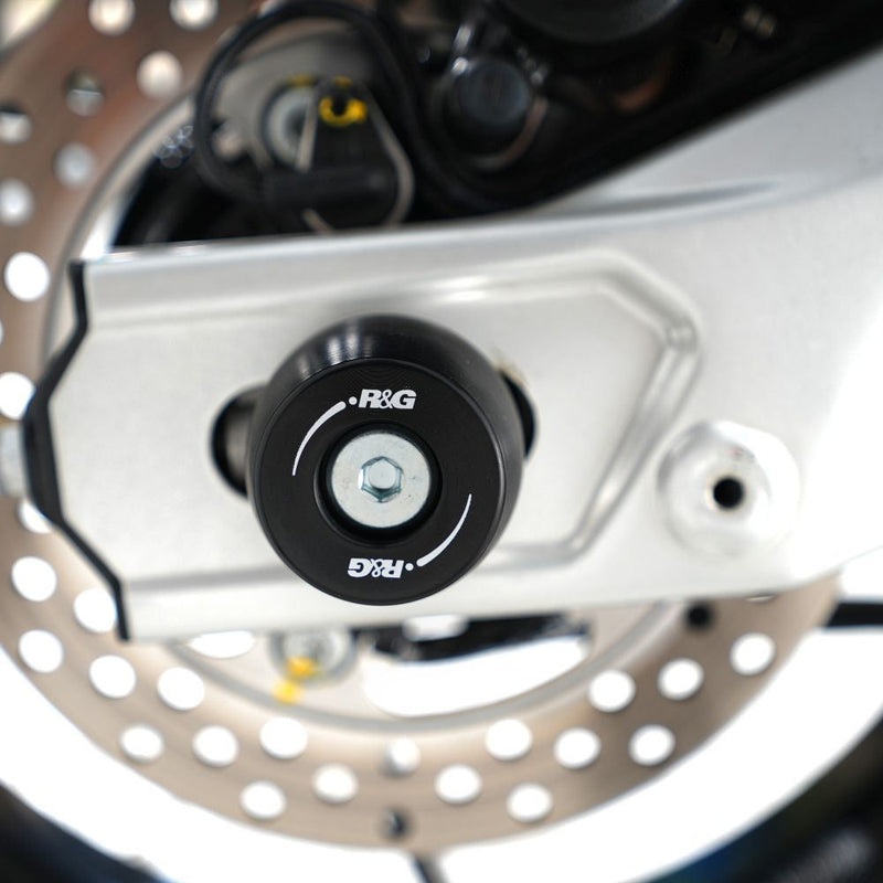 Load image into Gallery viewer, R&amp;G Racing Black Swingarm Protectors For 2024-2025 Aprilia RS457 SP0105BK
