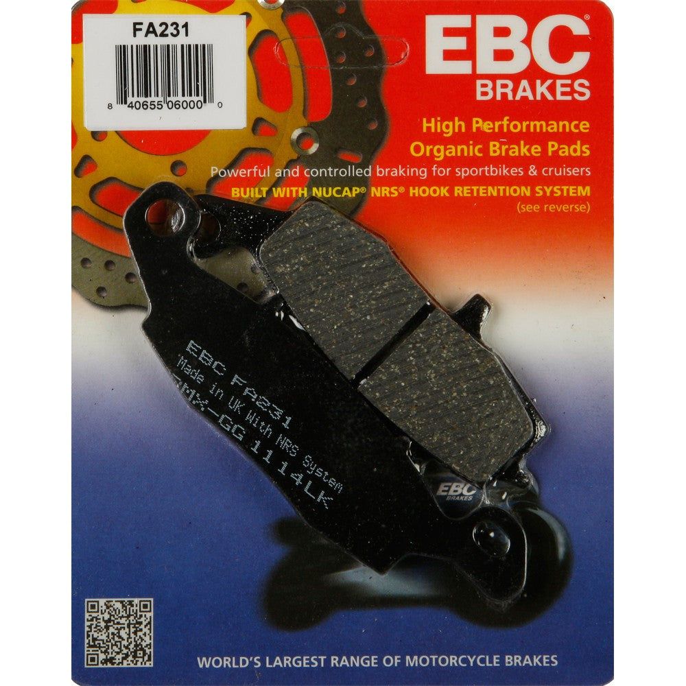 EBC 1 Pair FA Series Organic Replacement Brake Pads MPN FA231