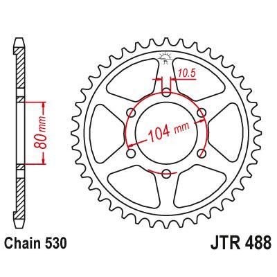 Load image into Gallery viewer, JT Sprockets Rear Steel Sprocket 38 Tooth 38T 530 Chain JTR488.38
