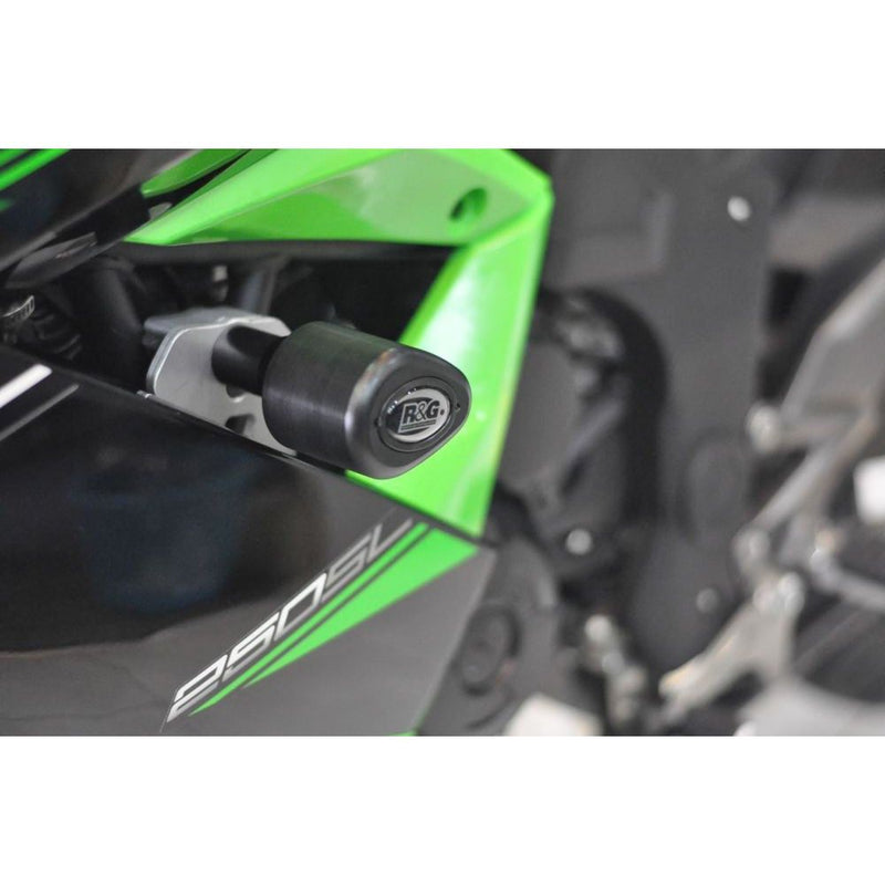 Load image into Gallery viewer, R&amp;G Racing Black Aero Style Crash Protectors For 2019-2024 Kawasaki Ninja 125

