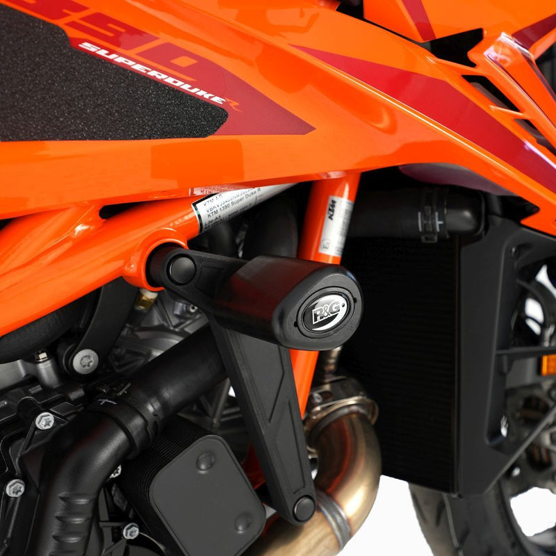 Load image into Gallery viewer, R&amp;G Racing Black Crash Protectors For 2024 KTM 1390 Super Duke R CP0569BL
