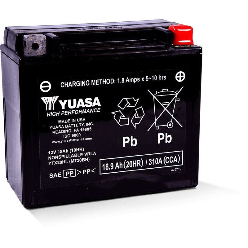 Load image into Gallery viewer, Yuasa Maintenance Free YTX20HL 12 Volt Battery YUAM720BH
