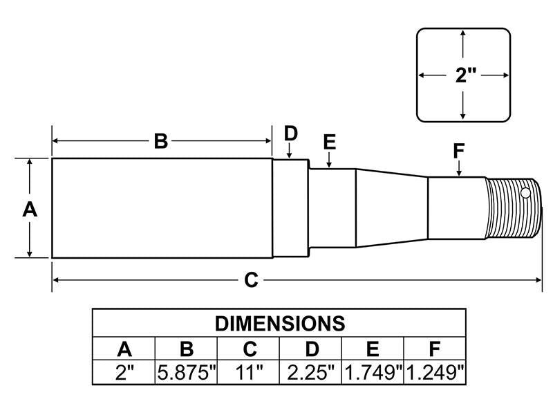 Load image into Gallery viewer, Trailer Axle Spindle for 1-3/4 to 1-1/4 I.D. Bearings, 3,500 lb Capacity
