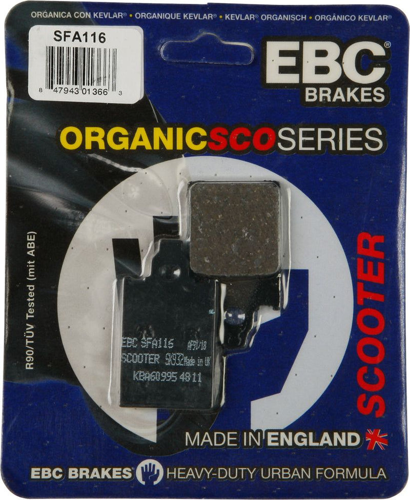 Load image into Gallery viewer, EBC 1 Pair Premium SFA Organic OE Replacement Brake Pads MPN SFA116
