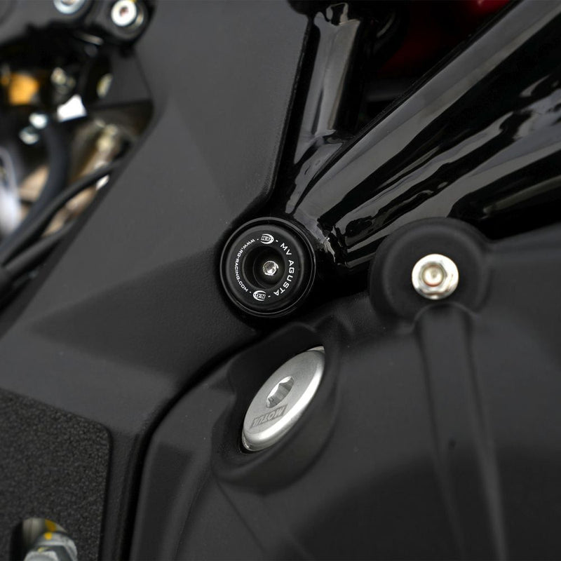Load image into Gallery viewer, R&amp;G Racing Black Lower Trellis Frame Plug For 2013-2016 MV Agusta Brutale 675
