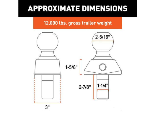 CURT RockerBall 2-5/16 inch Cushioned Hitch Ball 1-1/4 inch Shank