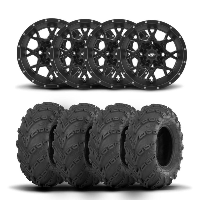 Load image into Gallery viewer, ITP Hurricane 14" Matte Black Wheels And Mud Lite Tires [30x10-14]
