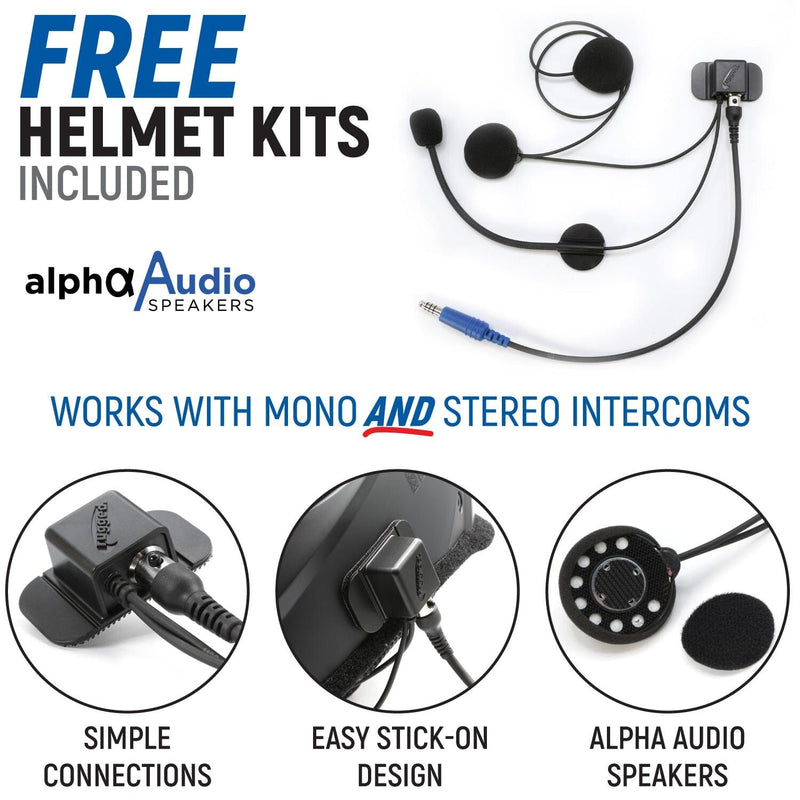 Load image into Gallery viewer, Rugged Radios STX STEREO Complete Master Communication Kit with Intercom and 2-Way Radio
