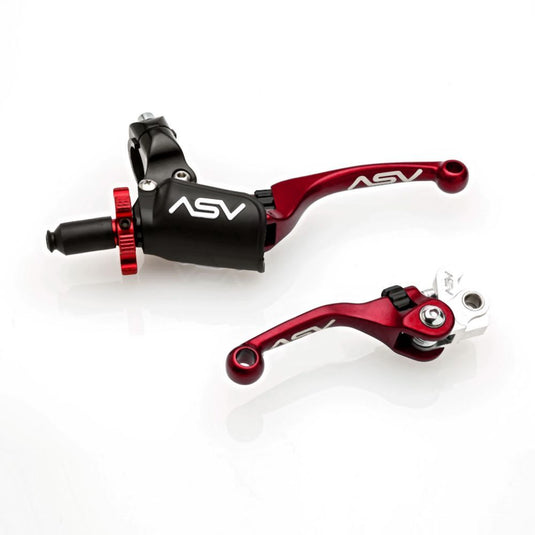 ASV Red F4 Quad Model Shorty Clutch + Brake Lever Pro Pack BCF4A106PX-SR