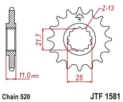 Load image into Gallery viewer, JT Sprockets Front Steel Sprocket 14 Tooth 14T 520 Chain JTF1581.14
