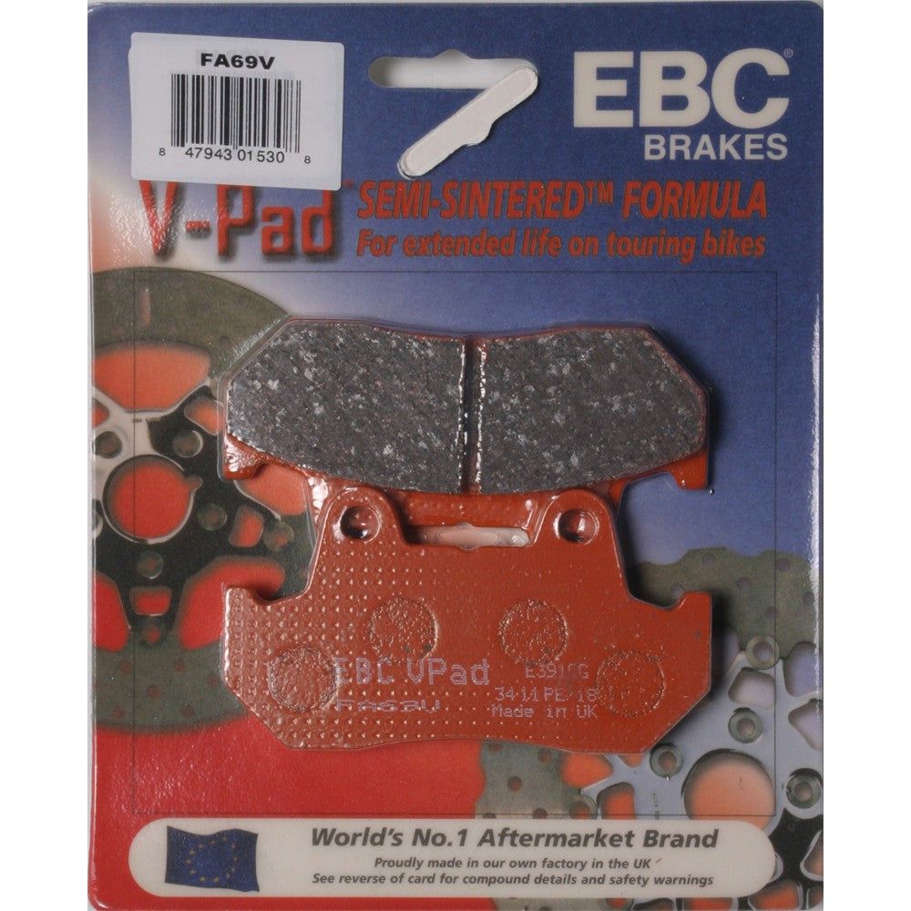 EBC 1 Pair V-Pad Semi-Sintered Touring Brake Pads MPN FA69V