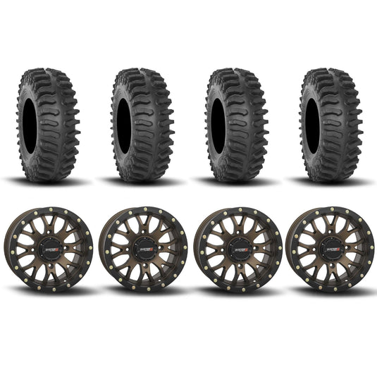 System 3 ST-3 Simulated Beadlock Bronze 20" Wheels And XT400 Tires [35x9.5R-20]