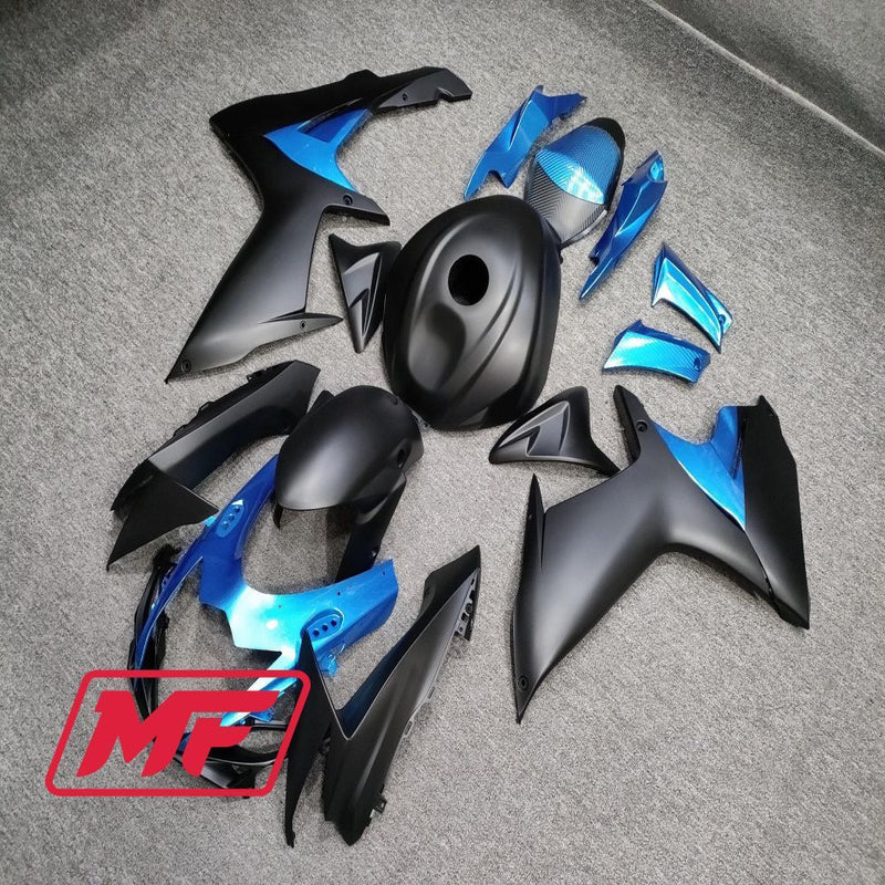 Load image into Gallery viewer, Monster Fairings Full Kit Suzuki GSXR600-750 11-22 Matte Blue and Black + Windshield + Gas Tank Cover
