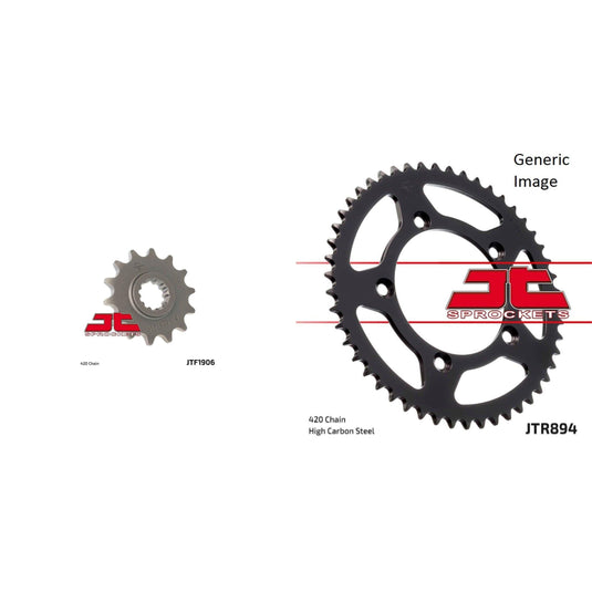 JT SPROCKETS Front and Rear Steel Sprocket Kit for OffRoad KTM 65SX 2012-2015