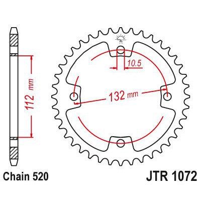 Load image into Gallery viewer, JT Sprockets Rear Steel Sprocket 38 Tooth 38T 520 Chain JTR1072.38
