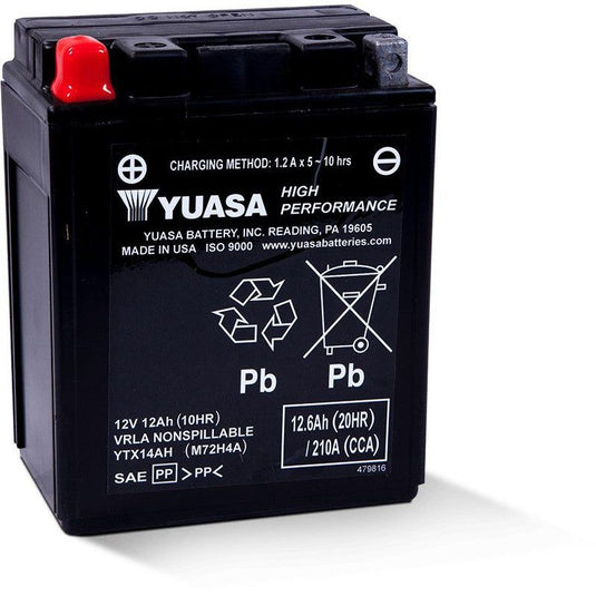 Yuasa Maintenance Free YTX14AH 12 Volt Battery YUAM72H4A