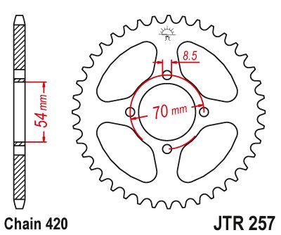 Load image into Gallery viewer, JT Sprockets Rear Steel Sprocket 34 Tooth 34T 420 Chain JTR257.34
