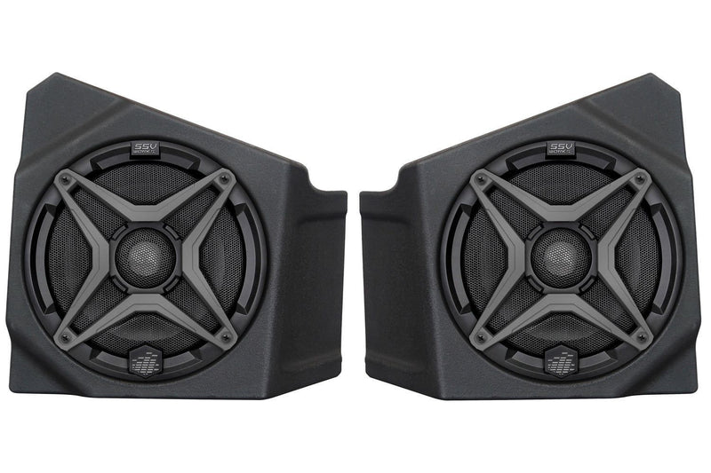 Load image into Gallery viewer, SSV Works Front Kick 6.5&quot; Speaker Pods With Grey Grilles For Kawasaki KRF1000 20-22
