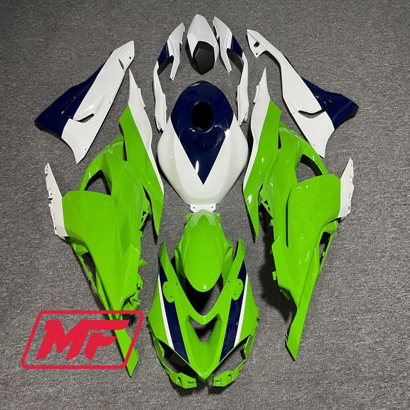 Load image into Gallery viewer, Monster Fairings Full Kit Kawasaki ZX-6R 2024 Green Black White + Windshield + Gas Tank Cover
