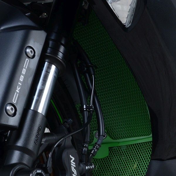 Load image into Gallery viewer, R&amp;G Racing Black Aluminum Radiator Guard For 2019-2021 Kawasaki Ninja ZX6R ZX600F
