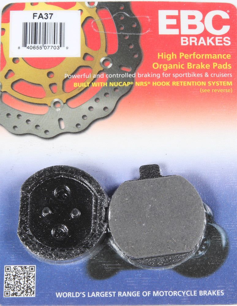 Load image into Gallery viewer, EBC 1 Pair FA Series Organic Replacement Brake Pads MPN FA37
