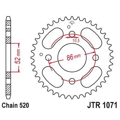 JT Sprockets Rear Steel Sprocket 30 Tooth 30T 520 Chain For KYMCO MXU 150 2002-2015 JTR1071.30