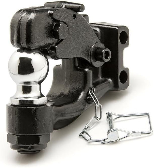 OneMount Adjustasble Pintle Hook and 2 Inch Ball Combo, 10,000 lbs. Tow Capacity