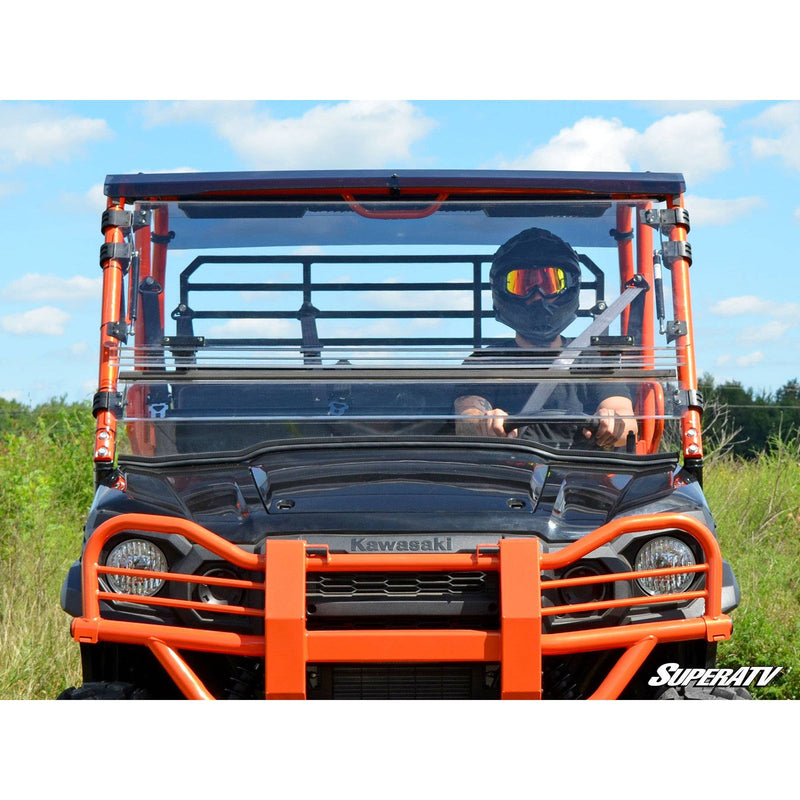 Load image into Gallery viewer, SuperATV Kawasaki Mule Pro Scratch Resistant Flip Windshield FWS-K-MULE-FXT-70

