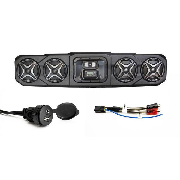 SSV Works Overhead Sound Bar With RCA Harness And AUX/USB Add-On For Polaris Ranger 18-22