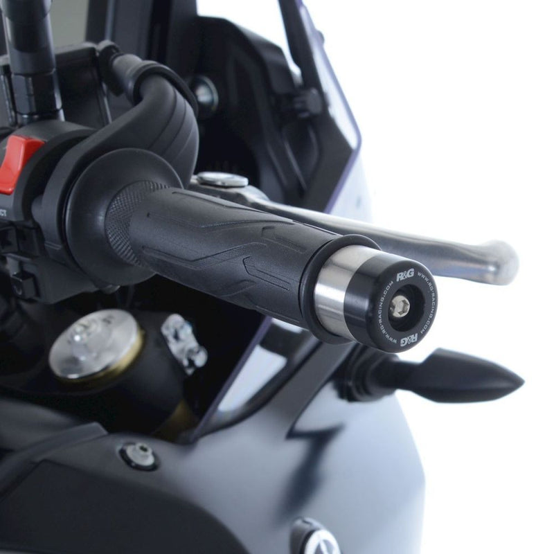 Load image into Gallery viewer, R&amp;G Racing Black Bar End Sliders For 2021-2022 Yamaha Tenere 700 XTZ07 Rally
