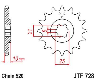 Load image into Gallery viewer, JT Sprockets Front Steel Sprocket 15 Tooth 15T 520 Chain JTF728.15
