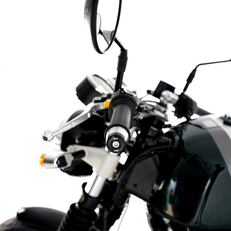 Load image into Gallery viewer, R&amp;G Racing Black Bar End Sliders For 2019-2023 Royal Enfield Continental GT 650
